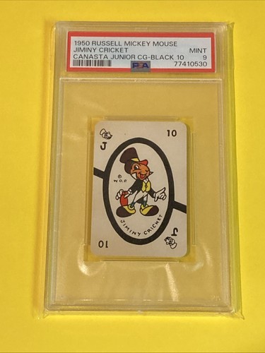 Vintage Disney 1950 Russell Mickey Mouse Jiminy Cricket Card PSA 9 POP 6 Highest