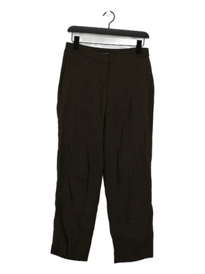 Massimo Dutti Women's Trousers UK 8 Green Viscose with Elastane Straight Chino