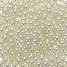 500Pcs Faux Pearl for Crafting 10mm No Hole ABS Round Pearls Beads Beige