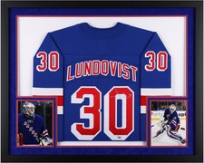 Henrik Lundqvist New York Rangers Framed Signed Blue Fanatics Breakaway Jersey