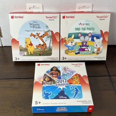 ToniePlay Game Sets Toniebox 2 Tiggers Mix Up Fix Up, Quiz Kingdom, LaLaLiNos
