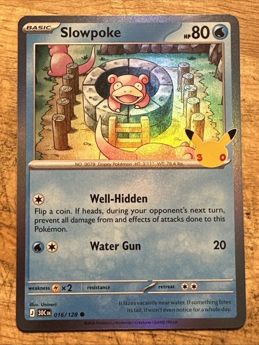 Slowpoke 016/128 Holo 30C EN 30th Anniversary NM/M Pokemon Card