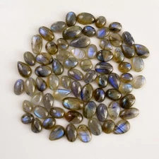 71Pcs 275Ct Natural Smooth Labradorite Cabochon Gemstone Lot 9x9 16x9mm #R-13720