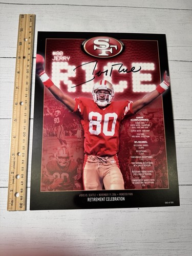 Jerry Rice 49ers 2006 Autographed Retirement Celebration Poster Numbered