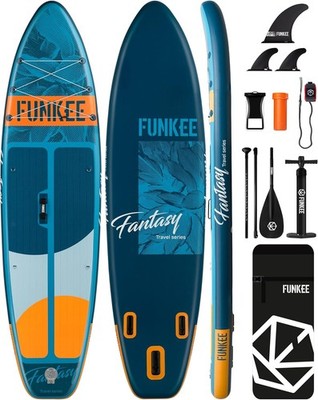 11 ×34''×6'' Extra Wide Inflatable Stand Up Paddle Board, Sup Board with Remova...