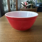 Vintage MCM Retro Pyrex Nesting Mixing Bowl, Red, #402, Awesome 1.5 Qt Small 7”