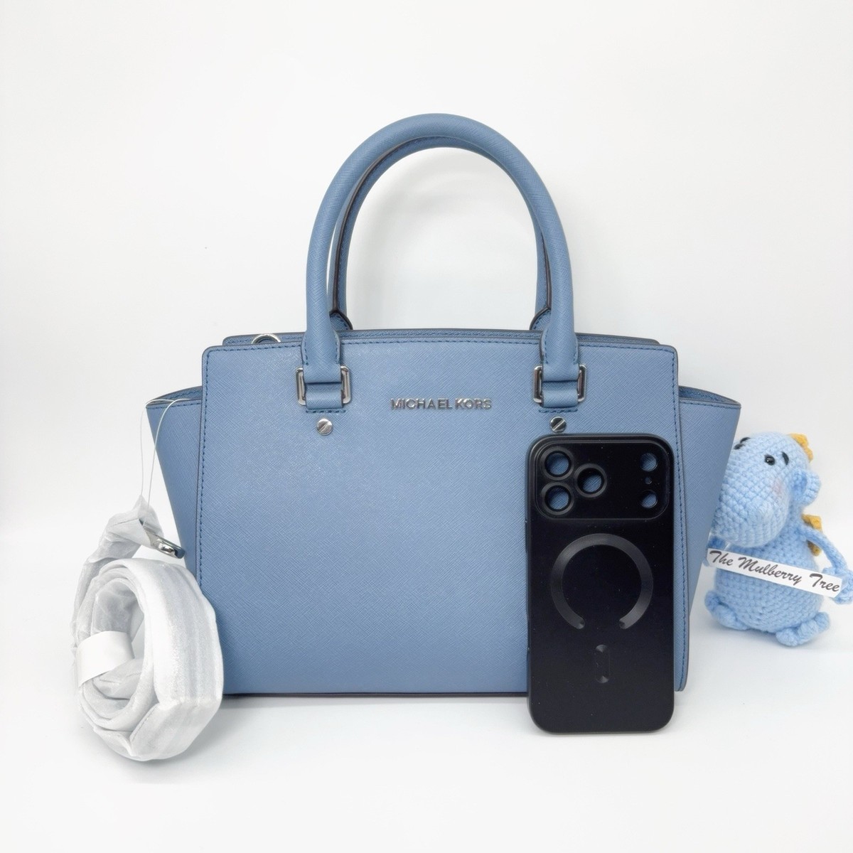 【MICHAEL KORS】SELMA ミディアム 人気のネイビー！2way Michael Kors 30s3glms2l Selma Medium Satchel Navy Leather Handbag