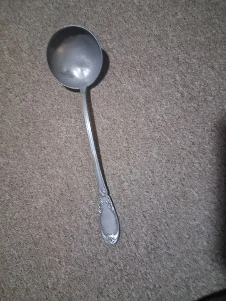 Vintage Large Silverplate Ladle in Classic Pattern - Great Kitchen Utensil