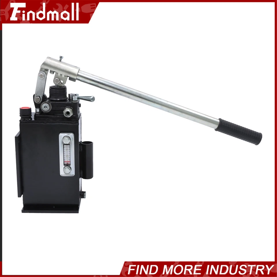 Bomba hidráulica de dupla ação Findmall 2.7 CID 3qt manual com válvula de controle - Imagem 3 de 4