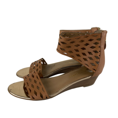 Franco Sarto Womens sz Brown Leather Gladiator Sandals Ankle