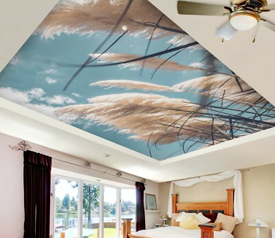 3D White Straw ZHU598 Ceiling Wall Paper Wall Print Decal Wall Deco Zoe