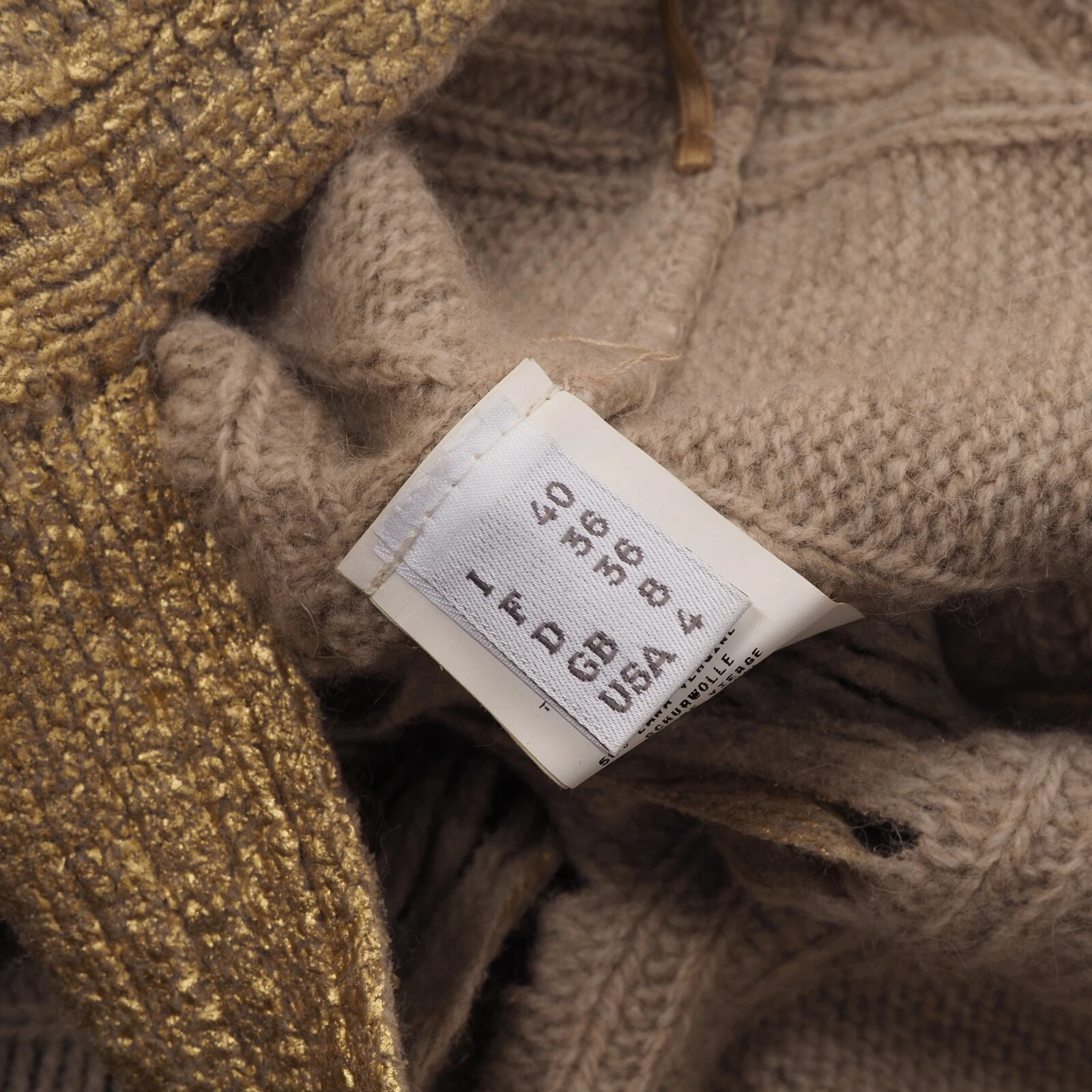 Abito vintage Moschino donna lana cashmere angora oro puro taglia IT40 US4 S