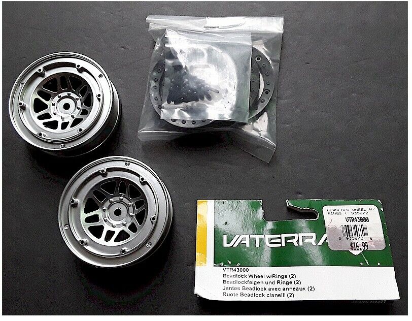 RC Car Truck Vaterra VTR43000 Beadlock Wheel with Rings (1pr) Twin Hammers New
