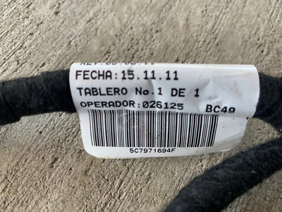 2011 Volkswagen Jetta Right Side Rear Door Wiring Harness 