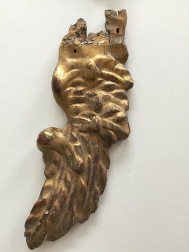 Barock, Engelsflügel, Paar, Holz geschnitzt, gefasst, vergoldet, 18.Jh. - Bild 3 von 6