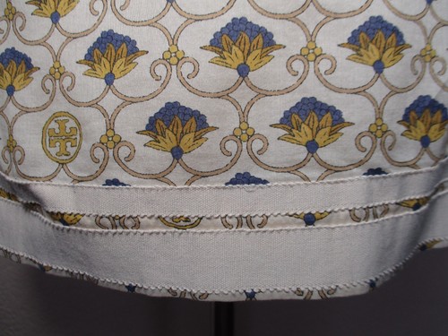 Tory Burch Tunic Top Beige Tan Blue Gold Floral Print Size 4 Women Long Sleeve - Picture 4 of 7