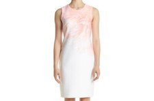 NEW Calvin Klein Printed Scuba Sheath Dress Size 8