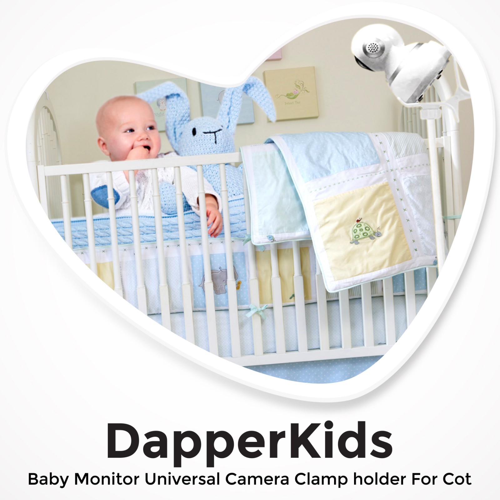 Universal Baby Monitor Holder, Baby Video Camera Clamp, Works With Most Monitors-image