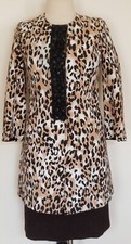 St. John Brown Animal Print Jacket PAIRED Brown Print Skirt Suit - Size 12