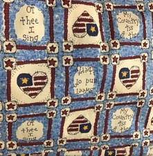 Patriotic Americana Cotton Quilt Fabric General Fabric Company 1 YARD 9" vntg