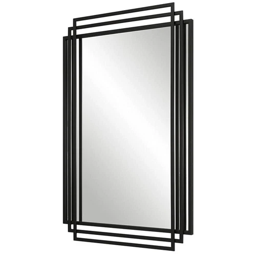 Uttermost Amherst Contemporary Iron and MDF Mirror in Matte Black - Picture 3 of 8
