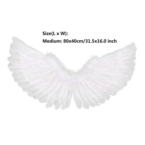 Angel Feather Wings Cosplay Christmas Fairy Fancy Dress Costume Event Kid Adults - Picture 17 of 33