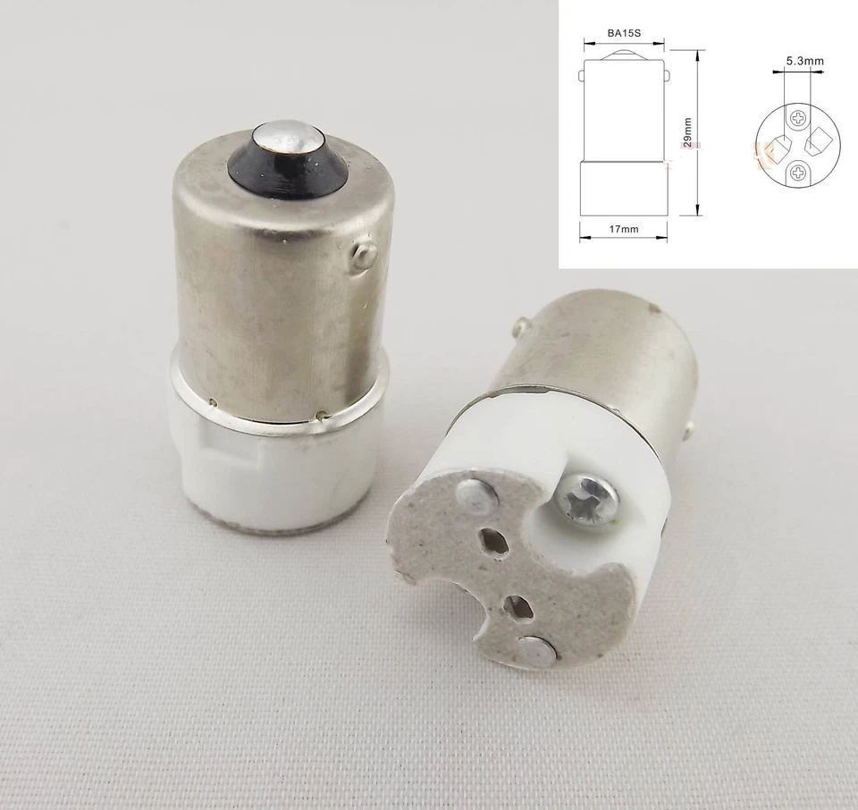 1x BA15S To MR16 Socket Base LED Halogen CFL Light Bulb Lamp Adapter Converter - Image 2 of 4