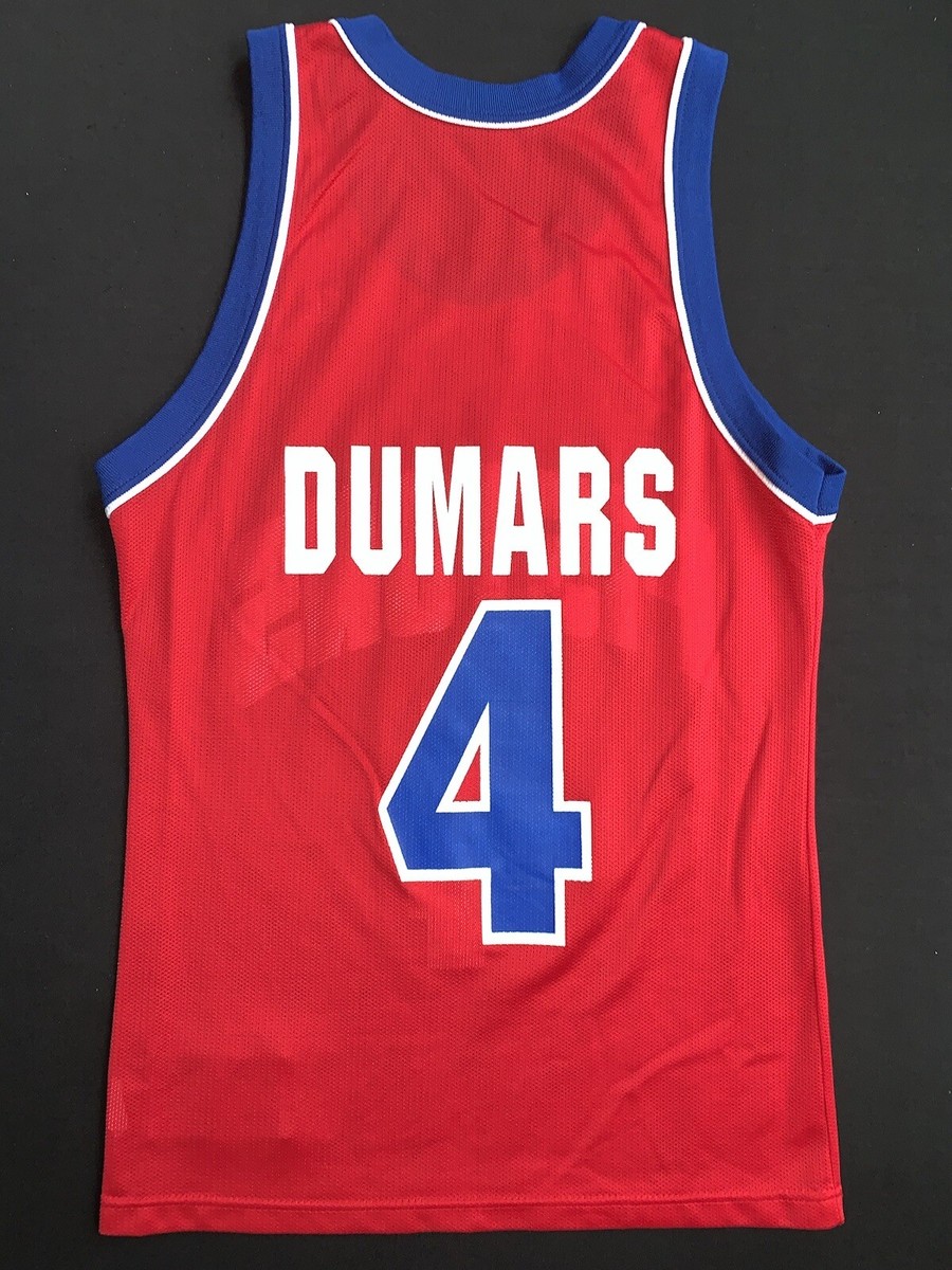90s champion USA製 NBA Pistons Dumars 40 Vintage Champion NBA Joe Dumars #4 Detroit Pistons
