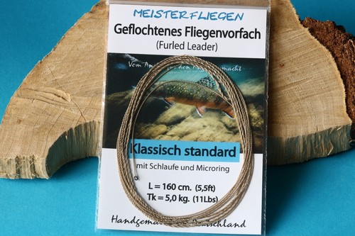 Geflochtenes Fliegenvorfach knotenlos mit Schlaufe & Ring Fliegenfischen Leader - Picture 7 of 21