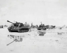 M26 Tanks Beach at Naha, Okinawa 1945 World War II 2 WW2 WWII 8x10 Photo 202c