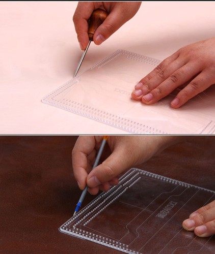 Acrylic long wallet passpot holder Template Leather Craft Pattern Stencil BBX-08 - Picture 5 of 6