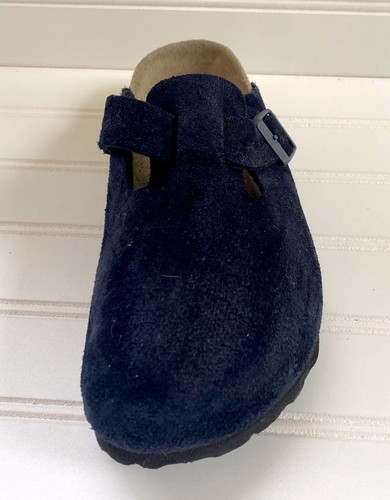 Birkenstock Blau Wildleder Boston Pantolette Pantolette Sandalen Schuhe Damen Größe 38 US 7 - Bild 7 von 11