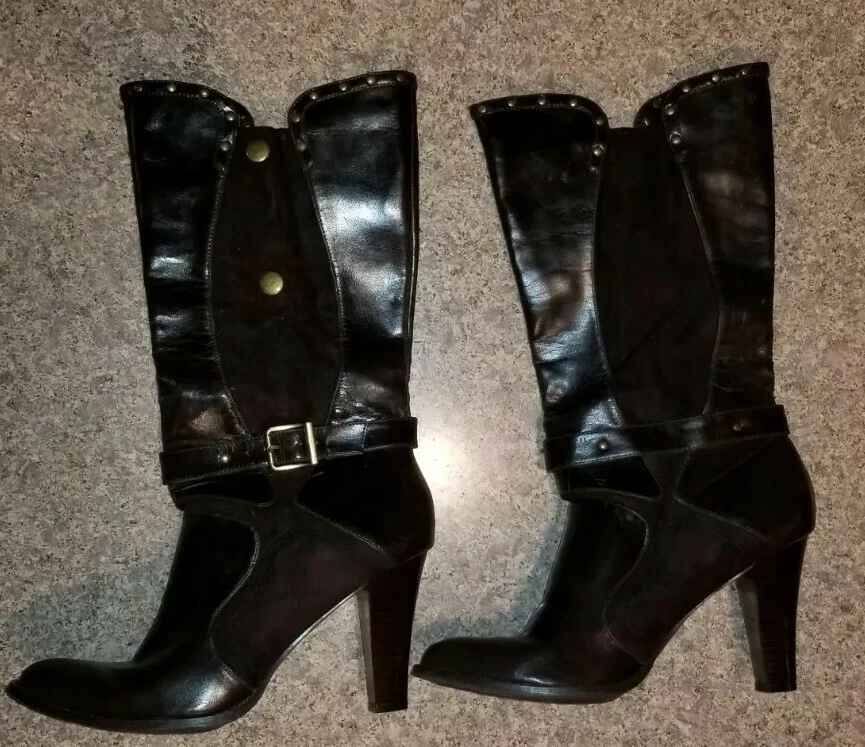 BOTAS HASTA LA RODILLA ANN MARINO GAMUZA 9M MARRÓN CON CORREAS/HEBILLAS/DETALLE REMATADO Foto 2 de 4