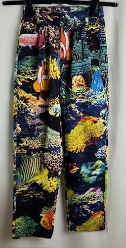Lazy Oaf Women's Fish Tank Pants, Multicoloured, Size 8, New