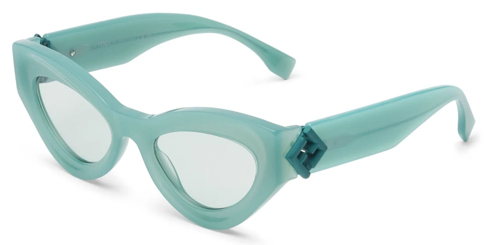 NUEVAS GAFAS DE SOL FENDI FF DIAMONDS FE40146I 95N VERDE LECHOSO/VERDE HUMO 52-20 Foto 3 de 4