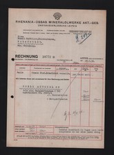 LEIPZIG, Rechnung 1936, Rhenania-Ossag Mineral-Öl-Werke AG