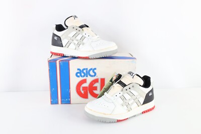 NOS Vintage 90s Asics Mens Size 6 Spell Out Outrage Lo Sneakers Shoes White Red NOS Vintage 90s Asics Mens Size 6 Spell Out Outrage Lo  main image 2