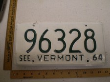 1964 64 VERMONT VT LICENSE PLATE 96328