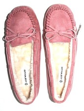 Airwalk Women's Flurry Pink Faux Fur Moccasin Moc Flat Slip-On Shoes Slippers