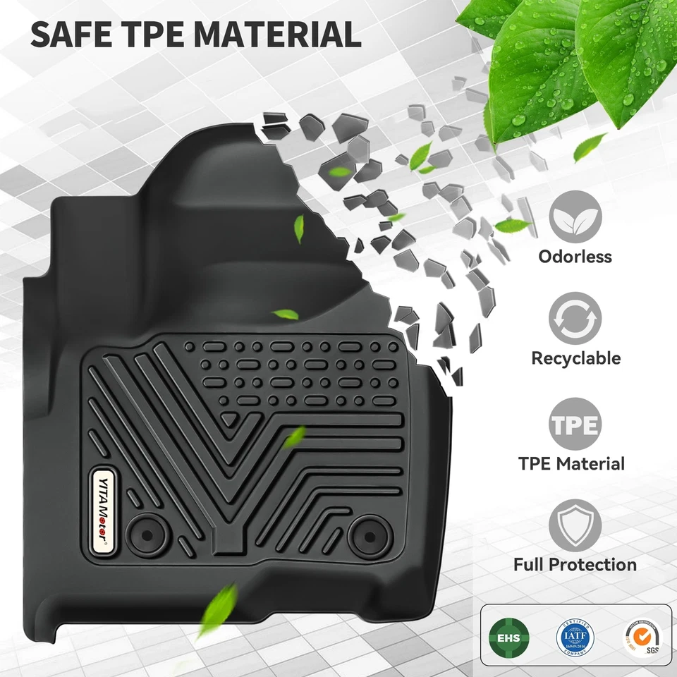 YITAMOTOR Floor Mats Liner for 2014-2019 Chevy Silverado GMC Sierra Double Cab - Image 3 of 4