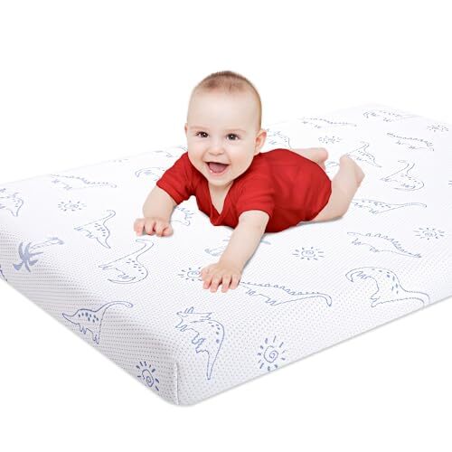 Pack and Play Mattress Pad, Dual Sided Memory Foam Pack N Play Dinosaurs-pad 9
