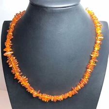 2535 Vintage Baltic amber Gold tone clasp 20" necklace