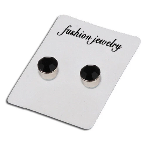 Solid Surgical Titanium Women Men 6mm Round Crystal Stud Magnetic Earrings - Picture 5 of 12