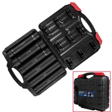 Heavy Duty 1/2 Inch Drive Extended Length Extra-Deep Length Impact Socket Set
