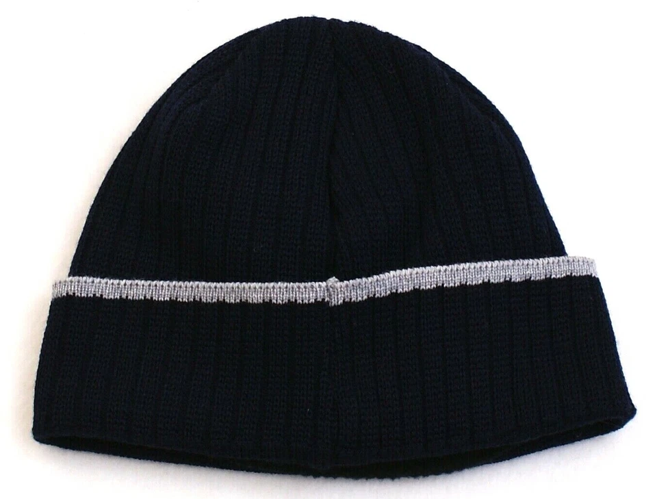 Gorro de punto con puño tejido mezcla de lana forrado polar azul caos para hombre talla única nuevo con etiquetas Foto 2 de 2