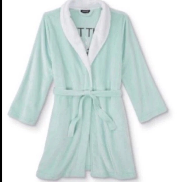 JOE BOXER Aqua ¿YA ES EL FIN DE SEMANA? Bata de felpa bolsillos nuevos con etiquetas 2X Foto 4 de 4