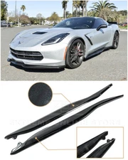 For 14-19 Corvette C7 Z06 Style CARBON FLASH METALLIC Side Skirts Rocker Panels