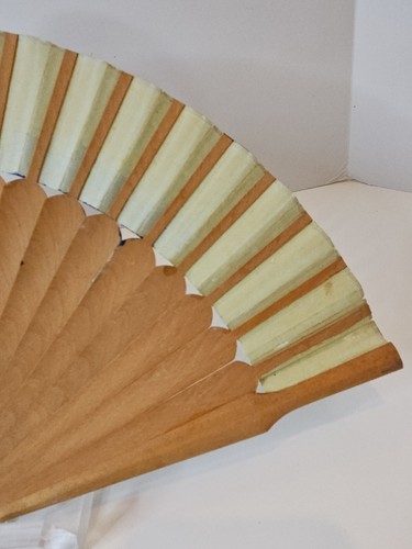 Vintage Japanese Fan Hand Painted bamboo, Washi Japanese Paper Asian 16 x 8.5 - Picture 14 of 18