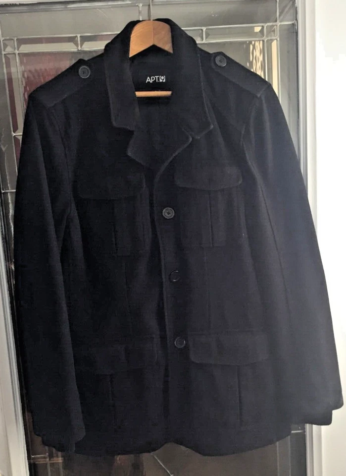 APT. 9 Black wool blend pea coat size M - Image 2 of 4