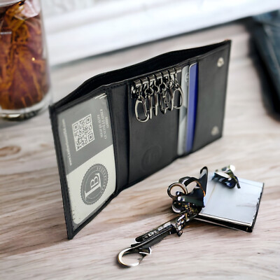 Genuine Leather Men's Key Holder Accessory 6 Key Chain Wallet Case Many Colors